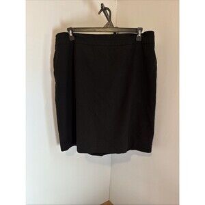 George Women Skirt 18 Black Knee Length Pencil Career Zip Up Waist 40" Preowned